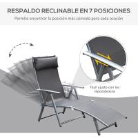 Sillón de Jardín Plegable con Resalto Ajustable 7 Niveles Carga de 165kg - details 12
