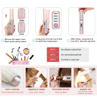 2-IN-1 Electric USB Hair Straightener Curler Fashion Colored Diamond Design Wireless Travel Hair Straightening Styler Brush - details 6