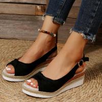 Nuevas sandalias casuales de cuña con lazo de cuerda de cáñamo de gran tamaño para mujer - details 1