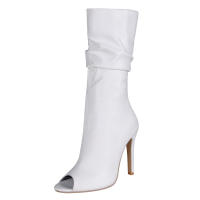 NOVEDAD DE VERANO 2025, botas geniales de barril alto para mujer, botas geniales grandes con cubierta de tacón alto y Boca de pescado - details 16