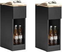 Auxiliares para Salón Mesilla de Noche Estrecha para Dormitorio con 1 Cajón y 1 Compartimento Abierto Blanco y Madera 20 x 35 x 60 cm FBT111-WNx2 ES - details 67