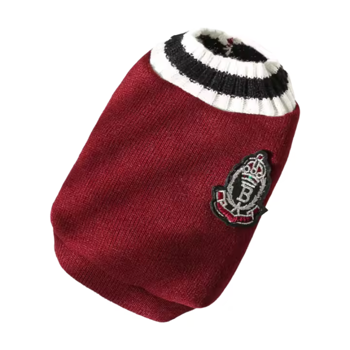 Chaleco De Punto Para Perro Y Gato Estilo Universitario Con Cuello V Teddy Bomei Diversión Para Todas Las Estaciones Especialmente Otoño E Invierno - 1