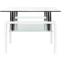 Mesa Moderna de Centro con Tapa de Cristal Transparente y Base de Metal Negro (100x60 cm) - details 17