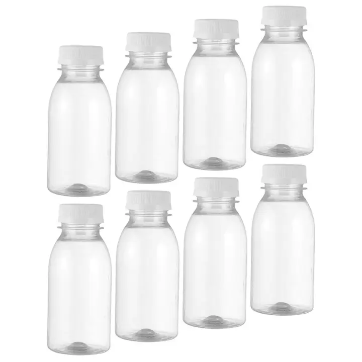 Botellas de Plástico Vacías Contenedores de Bebidas con Tapas Evidentes para Smoothies Leche Jugo Agua - 1