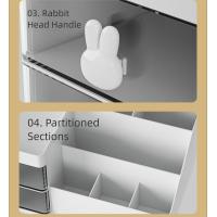 Caja de almacenamiento de papelería de escritorio con 10 compartimentos, 2 cajones, bonito conejito, organizador de cajones para cosméticos, decorativo de gran capacidad - details 5