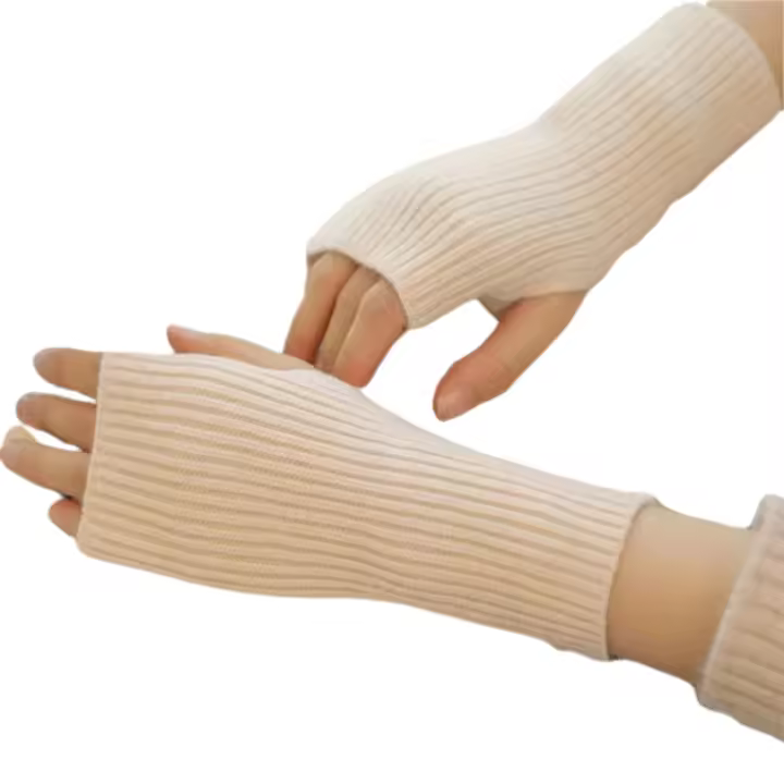 Guantes sin dedos para clima frío para hombres y mujeres, guantes cómodos de punto elástico, guantes antideslizantes para montar - 1
