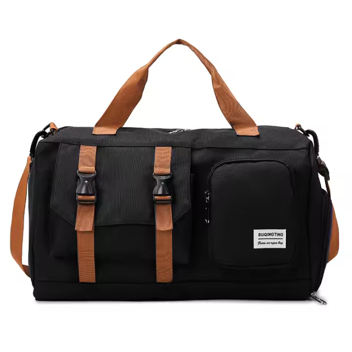 Bolsa de hombro para gimnasio, fitness, impermeable, equipo deportivo al aire libre para natación, yoga, bolsa cruzada grande con bolsillos para zapatos - 1
