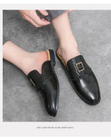La mitad de los zapatos de los hombres de la moda Brock bolsa zapatillas de cabeza versión coreana sin tacón zapatos pequeños de cuero - details 15
