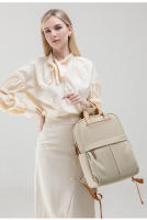 Mochila para ordenador portátil de 14 pulgadas, bolso portátil femenino de gran capacidad, moda de lujo, Color caqui, tela Oxford, bolsas de viaje de negocios para mujer, impermeables - details 17