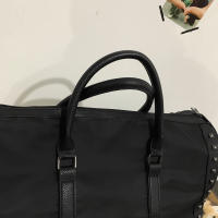 Bolsa de viaje impermeable retro 2024 nueva versátil casual colores contrastantes un solo hombro gran capacidad viaje de negocios bolsa de equipaje de mano bolsa de almacenamiento de fitness deportiva ligera bolsa de mensajero bolsa de viaje de corta dist - details 14