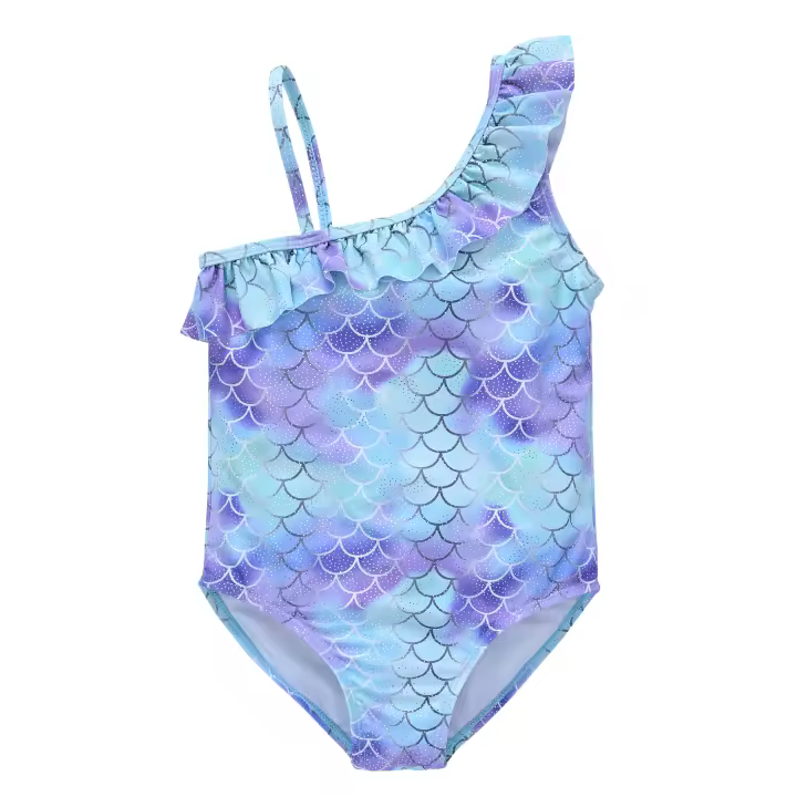 Traje de Baño de Dos Piezas Estampado de Sirena Ajuste Delgado para Niñas Ropa de Surf para Niños - 1