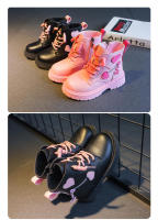 Botas de algodón informales para niñas, botines de PU británico, color rosa suave con cremallera lateral, a la moda, Otoño e Invierno - details 1