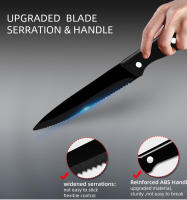 Steak Knives Set Cutlery Set 6/8 Pcs Full Tang Stainless Steel Sharp Serrated Dinner Knives Set Dishwasher Safe for Meat Bread - details 9