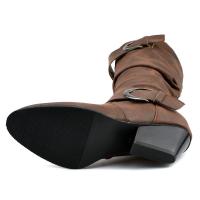 Otoño Invierno mujer tacones de cuña botas martin de cuero zapatos de plataforma casuales botas para mujer - details 6