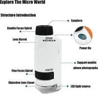 Microscopio de bolsillo para niños L Light Juego de ciencia portátil 60-120X - details 1