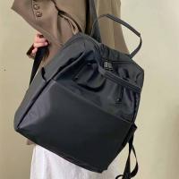 Bolso negro ligero para ordenador, bolso de hombro de nailon de estilo coreano de Color sólido, bolso de mano de gran capacidad, mochila de viaje impermeable - details 10
