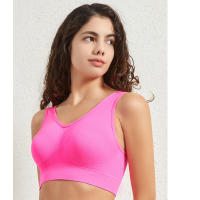 Women solid color fitness sports bra top gym yoga athletic tight workout soft brassiere padded - details 18