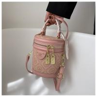 Textura de color sólido pequeña bolsa mujer 2025 nueva moda nicho portátil redondo cubo bolsa popular bolsa de mensajero - details 6