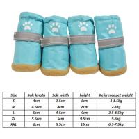 4 unids/set calzado para mascotas zapatos impermeables para perros antideslizantes resistentes al desgaste botines para cachorros zapatos reflectantes para la lluvia para mascotas perros pequeños y medianos - details 0