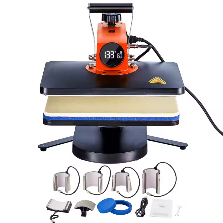 SucceBuy Máquina de prensado en caliente 12x15 pulgadas 8 en 1 sublimación para camisetas/tazas - 1