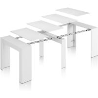 Mesa para salón, recibidor o cocina, acabado blanco brillante, medidas - details 2