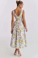 Vestido Midi de Verano Ouwu Encaje con Lazo en la Espalda, Cuello en V, Sin Mangas, Moda para Damas - details 13