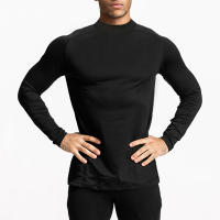 Tops de compresión de cuello alto de manga larga para otoño, camisetas ajustadas de secado rápido para culturismo y Fitness - details 2