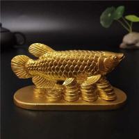 Estatuas de peces y animales dorados, figuritas, adornos de la suerte, decoración del hogar, estatua de Buda Feng Shui chino, escultura, artesanías de resina, regalos - details 5