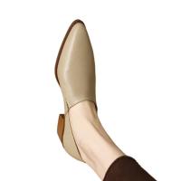 Zapatos de tacón alto para mujer, mocasines de punta redonda con cremallera, cómodos y minimalistas - details 1