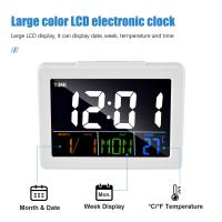Reloj despertador electrónico de escritorio con pantalla LCD grande a Color, pantalla de fecha y temperatura - details 7