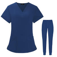 Conjunto de limpieza de farmacéutico, estomatología hospitalaria, odontología, médico, trabajo, enfermería, uniforme médico, moda con cuello en V de verano, - details 18