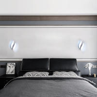 Goeco Apliques de Pared de Estilo Nórdico Creativo, 20W Lámparas de Pared Moderna de 6000K Blanca Fría para Interior, Luz de Brillo Bueno para Iluminación Interior de Sala de estar, Espejo, Pasillo, Escarela, Luz Nocturna, 220V, Blanco, 29*10*5CM - details 6