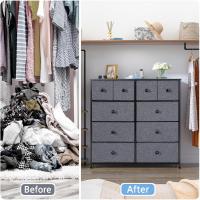 con 10 cajones de tela, cómoda para dormitorio, mueble de almacenamiento, muebles de dormitorio, cómoda para cocina, oficina, pasillo, mueble para TV con cajones - details 25