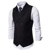 #   4822 Chaleco de traje para hombre, chaleco de vestir de color sólido, chaleco de doble botonadura para hombre, chalecos formales sin mangas ajustados para hombre de talla grande 4XL - details 7