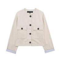 BUNO-Blazer trajes para mujer 2024 nuevos bolsillos botones Chic Casual conjuntos de abrigo suelto ropa de calle moda Pantalones rectos de dos piezas - details 2