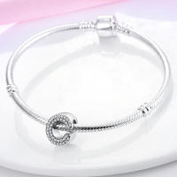 Series de Encantos de Plata Esterlina S925 Letras de Alfabeto Ajuste para Pulsera y Brazalete de 3mm Joyería Fina de Cumpleaños para Mujeres - details 2