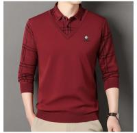 Suéter a cuadros para hombre, jersey de lana, ajustado, elegante, de lujo, falso, de punto, de dos piezas - details 11