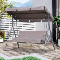 Columpio de Jardín de Metal con Parasol 3 Sillas, Cojín y Techo Ajustable 240kg 169x110x151cm - details 17