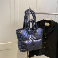 Bolso de mano de algodón acolchado para mujer, bolso de hombro de gran capacidad, de moda, de diseñador, - details 6