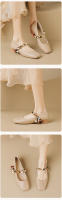 Zapatos Mary Jane de punta cuadrada para mujer, estilo francés con falda, zapatos de tacón bajo, zapatos de mujer de talla grande - details 4