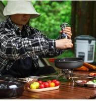 Mini estufa portátil de gas para acampar, estufa dividida a prueba de viento, quemador plegable para exteriores de 5800W, senderismo, picnic, barbacoa, herramientas de cocina - details 10