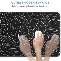 1 Uds alfombrilla de ratón para juegos alfombrilla de teclado grande 31,5x11,8 pulgadas alfombrilla de ratón topográfica alfombrilla de ratón blanca y negra para teclado con Anti-Sl - details 2