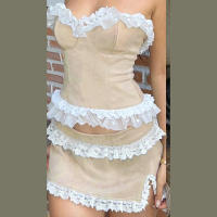 BUNO-Conjunto de 2 piezas de Patchwork de encaje de Nibber para mujer, traje de tendencia - details 1