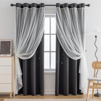 Cortinas de Dormitorio de Doble Capa Aislantes Térmicos Opaques con Ojales Protección UV,1 pieza - details 7