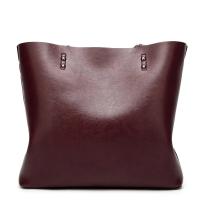 Bolso de cuero encerado para mujer, bolsa de hombro con doble correa, sencillo, para compras, 2022 - details 2
