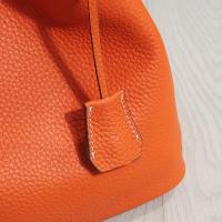 Moda cuero genuino kraft bolsa de almuerzo, bolsa de cubo boca, canasta de comida - details 26