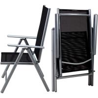 2X Sillas de Jardín Plegables Antracita Asiento Ligero Aluminio Silla Reclinable 8 Posiciones hasta 120Kg - details 32