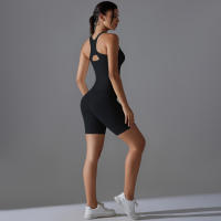 Hamidou-chándal de Yoga para mujer, conjunto deportivo de entrenamiento sin mangas, Tops de gimnasio, pantalones cortos de cintura alta para correr, ciclismo y gimnasio - details 5