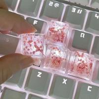 1Pcs High Quality Epoxy DIY Translucent Leaves Dry wers Paper Cross  nical Keyboard Keycap Universal Accessories - details 3