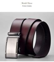 Cinturón de Cuero de Vaca de Negocios para Hombres BUNO Hebilla Automática de Metal, Ajuste Perfecto para Jeans Alta Calidad Auténtica - details 11